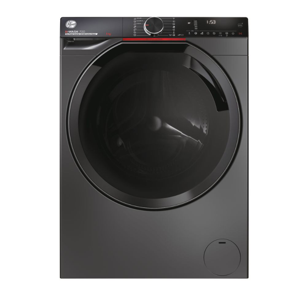 Hoover H-WASH 700 Lavatrice Slim, 9kg, Classe A, 1400 giri, Antracite 